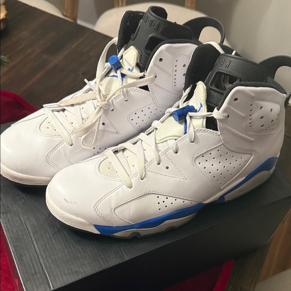 Jordan White and Blue Sneakers